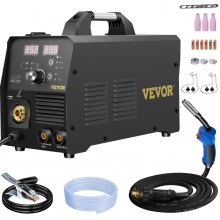 VEVOR Soldador MIG de 250 A, máquina de soldadura 3 en 1, máquina de soldadura de núcleo de flujo/gas/alambre sólido de 220 V con inversor IGBT y antorcha, soldador multiproceso digital MIG/Lift TIG/S