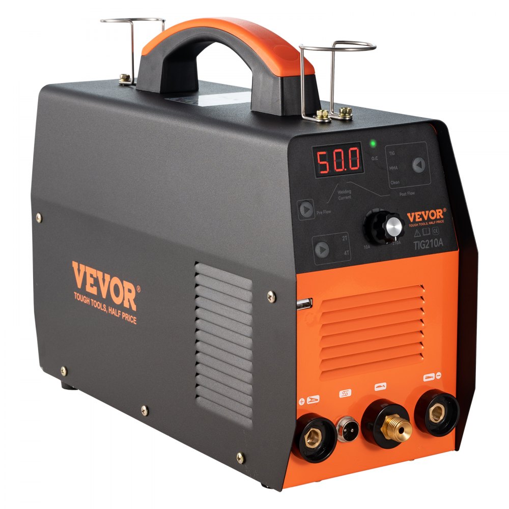 VEVOR Soldador TIG de 210 Amp, Soldador TIG 3 en 1, 110/220 V, Máquina de Soldadura HF TIG/Stick/Clean de Doble Voltaje con USB, Inversor IGBT y Antorcha, Soldador de Arco Digital