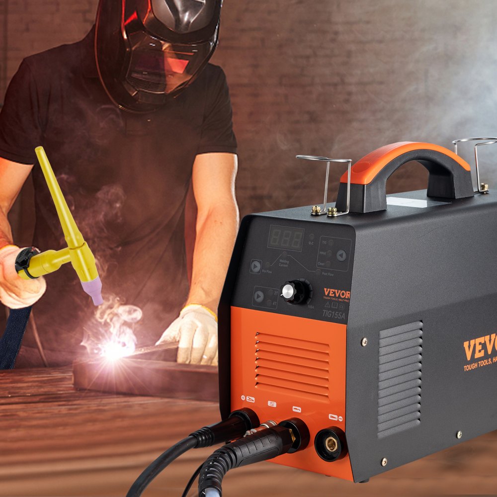 Soldador VEVOR TIG 3 en 1, máquina de soldadura TIG/Stick/Clean de alta frecuencia de 110V con inversor IGBT, soldador de arco Digital de 155Amp