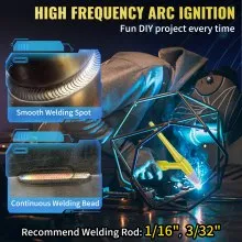 Soldador VEVOR TIG 3 en 1, máquina de soldadura TIG/Stick/Clean de alta frecuencia de 110 V con inversor IGBT, soldador de arco digital de 155 amperios