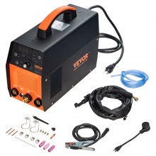 Soldador VEVOR TIG 3 en 1, máquina de soldadura TIG/Stick/Clean de alta frecuencia de 110 V con inversor IGBT, soldador de arco digital de 155 amperios