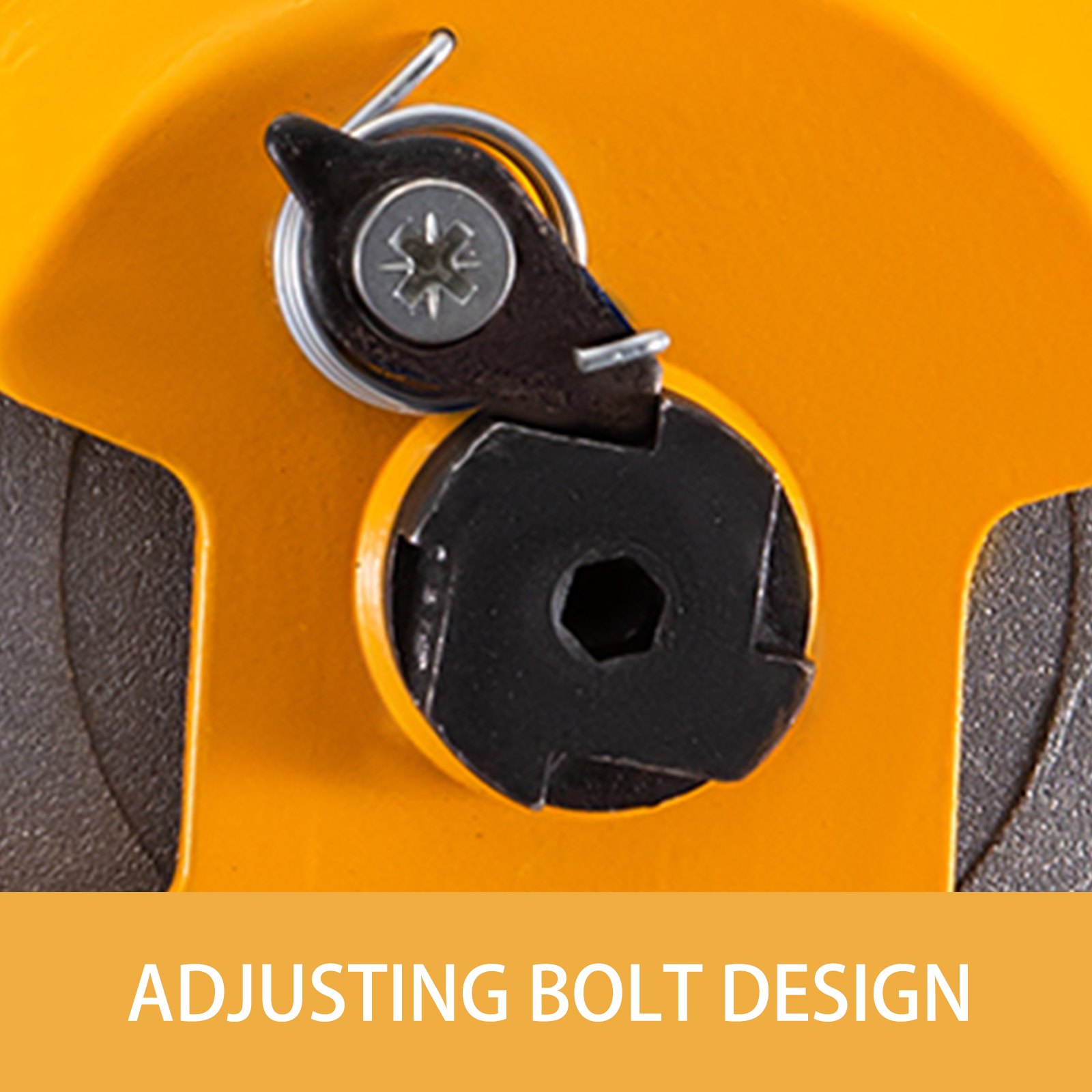 Equilibrador de resorte VEVOR con diseño de perno de ajuste negro y cuerpo amarillo.