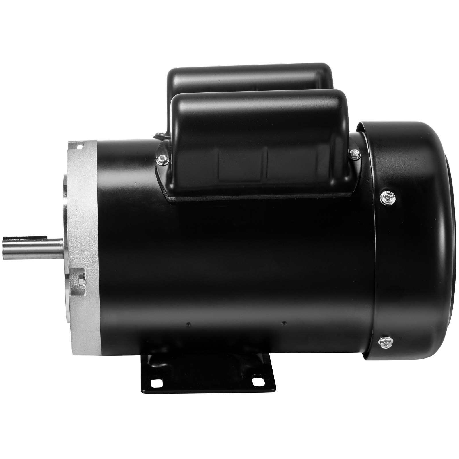 Motor compresor eléctrico VEVOR negro con eje expuesto y placa de montaje.