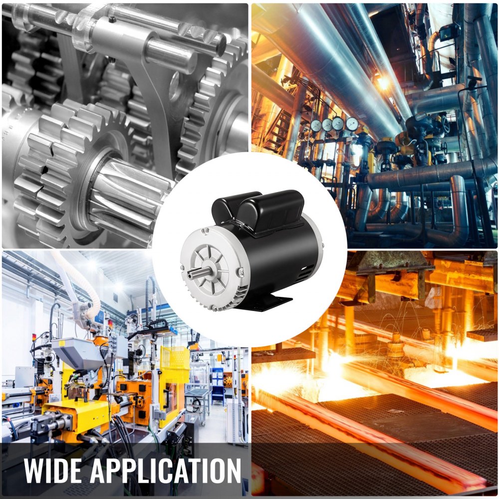 VEVOR Motor eléctrico de 5 Hp 3.1 KW Velocidad nominal 3450 RPM Motor monofásico AC 208-230V Motor de compresor de aire Traje para compresores de aire para el hogar y tiendas pequeñas