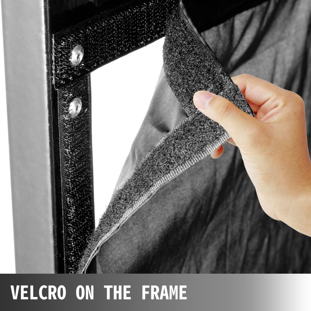 Fijación manual con velcro al marco de la mesa de fachada de DJ VEVOR.