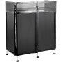 Mesa de fachada para DJ compacta VEVOR con paneles negros y marcos de metal, perfecta para eventos.