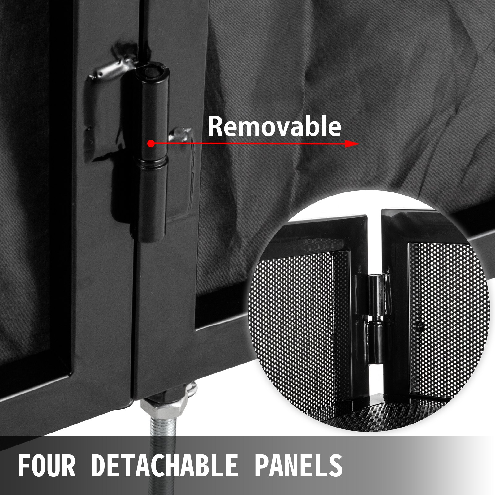 Bisagra extraíble en la mesa de fachada VEVOR DJ con cuatro paneles desmontables.