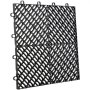 Azulejos entrelazados de caucho VEVOR negro con patrón de diamantes y bordes entrelazados.