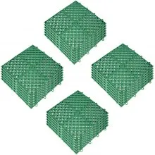 VEVOR Azulejos entrelazados 25 piezas verdes, azulejos de drenaje de 12 x 12 x 0,5 pulgadas, azulejos de cubierta, azulejos de suelo al aire libre, azulejos entrelazados al aire libre, suelo de cubierta para piscina, ducha, baño, terraza, patio, garaje