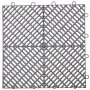 Azulejo entrelazado VEVOR gris con patrón de celosía diagonal y bucles de conexión en los bordes.
