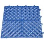 Azulejos de cubierta entrelazados VEVOR de color azul con diseño de patrón de diamantes y cuadrícula.
