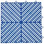 Loseta de cubierta entrelazada VEVOR azul con patrón de celosía diagonal y conectores de bucle.