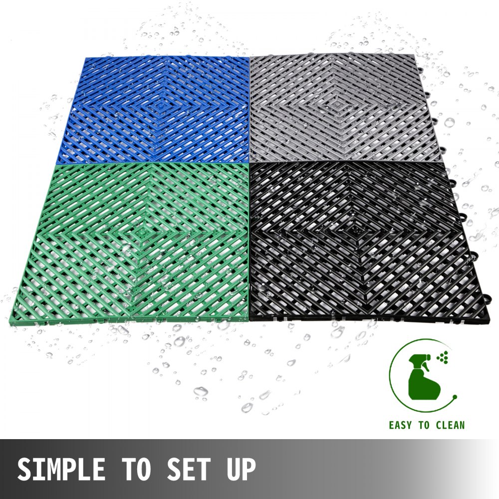 Azulejos de terraza entrelazados VEVOR coloridos de fácil instalación y limpieza