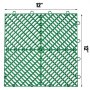 Azulejos de cubierta entrelazados VEVOR verdes, 12&quot; x 12&quot; con patrón de celosía diagonal.
