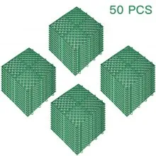 VEVOR Azulejos entrelazados 50 piezas verdes, azulejos de drenaje de 12 x 12 x 0,5 pulgadas, azulejos de cubierta, azulejos de suelo al aire libre, azulejos entrelazados al aire libre, suelo de cubierta para piscina, ducha, baño, terraza, patio, garaje