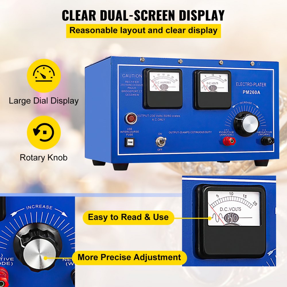 Rectificador de galvanoplastia de joyería VEVOR 30A Máquina de galvanoplastia de rodio plateado oro platino 110 o 220V Rectificador de galvanoplastia de joyería con rectificador de tiristor