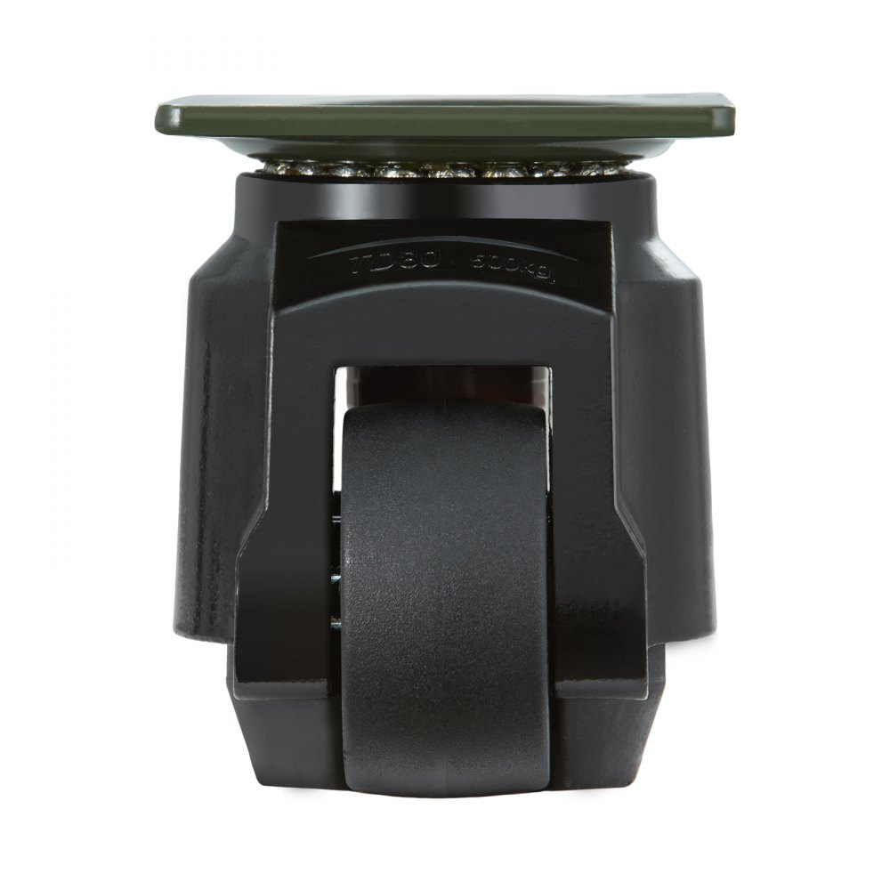 Rueda niveladora VEVOR negra con placa superior giratoria y rueda duradera.