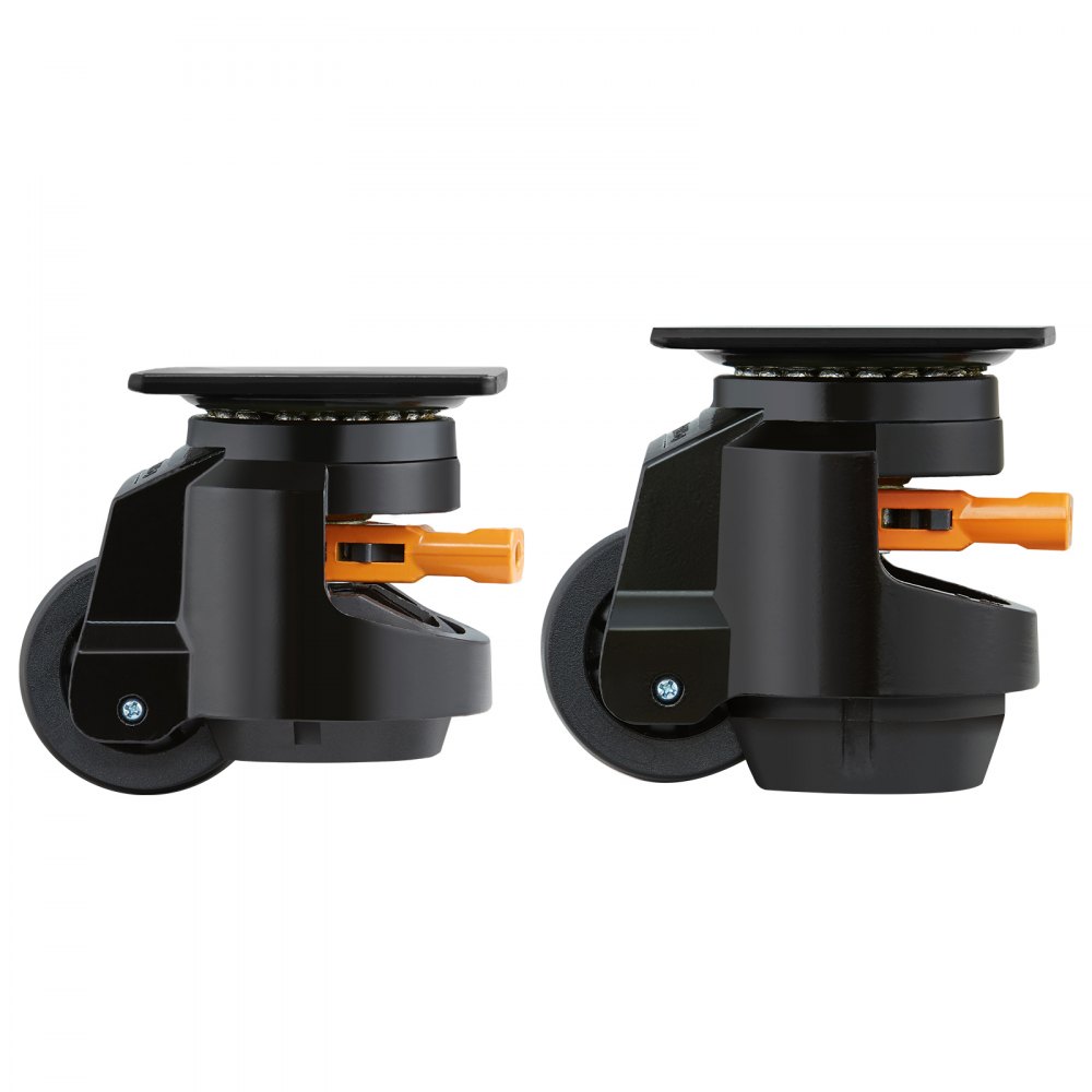 VEVOR Ruedas niveladoras, juego de 4, capacidad de carga total de 2200 libras, 2.5 pulgadas, resistente con diseño de mango mejorado, ruedas giratorias de 360 ​​grados, ruedas ajustables con pies para