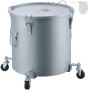 Cubo para grasa de freidora VEVOR, contenedor para desechar aceite de 10 galones con base con ruedas, revestimiento antioxidante de acero al carbono, contenedor para transporte de aceite con tapa, clips de bloqueo, bolsa de filtro para filtrar aceite de cocina caliente, gris