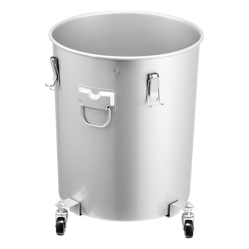 VEVOR Recolector de grasa y aceite usado sobre ruedas, 60,5 L, recipiente de aceite de acero al carbono para freidora, recipiente de aceite con tapa, pinzas de bloqueo, bolsa de filtro