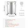VEVOR Recolector de grasa y aceite usado sobre ruedas, 60,5 L, recipiente de aceite de acero al carbono para freidora, recipiente de aceite con tapa, pinzas de bloqueo, bolsa de filtro