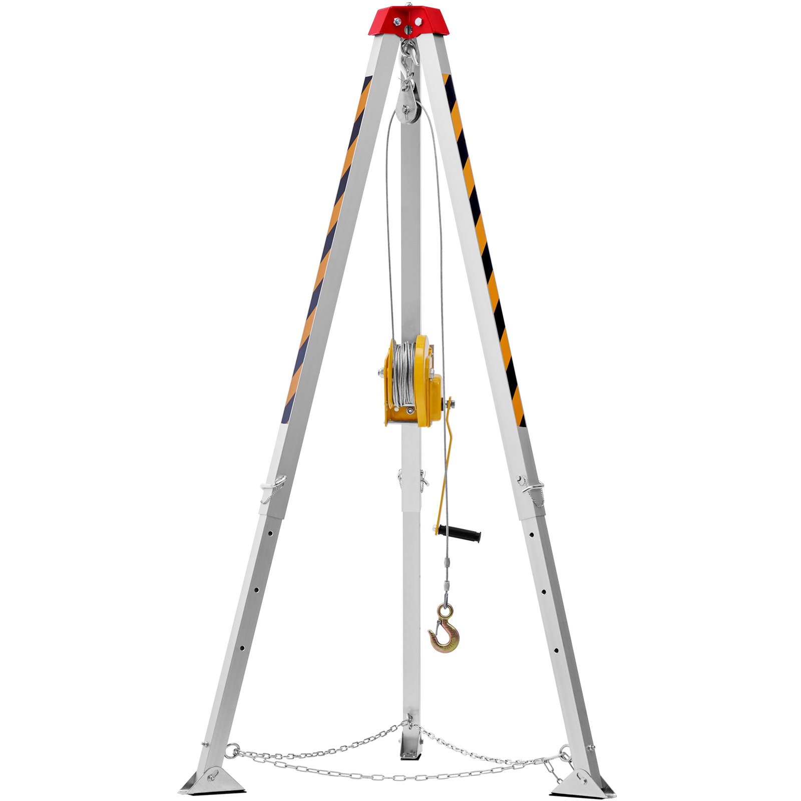 VEVOR Kit de trípode para espacios confinados, trípode para espacios confinados con patas de 7' y cable de 98', trípode de rescate para espacios confinados de 32.8', protección contra caídas, cabrestante de 1800 lbs, arnés, bolsa de almacenamiento