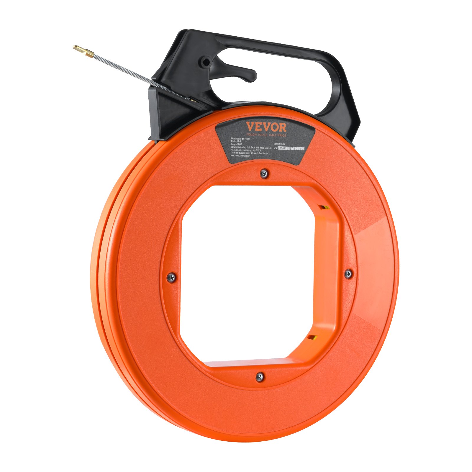 VEVOR Cinta pescadora, 100 pies, 3/16 pulgadas, extractor de alambre de fibra de vidrio con carcasa y mango optimizados, herramienta extractora de cable fácil de usar, herramientas de pesca de alambre