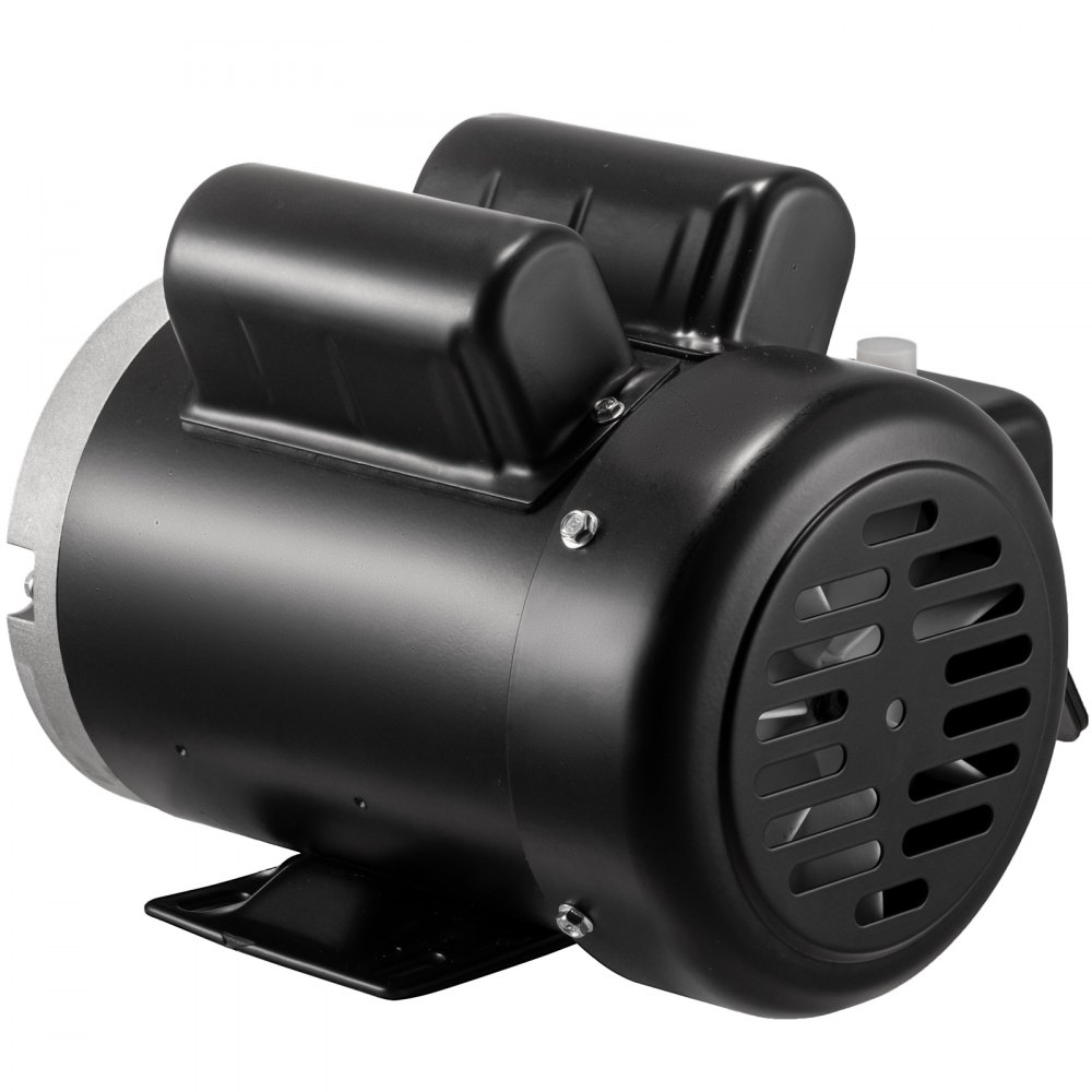 Motor eléctrico VEVOR negro con cubierta ventilada y soporte de montaje lateral.