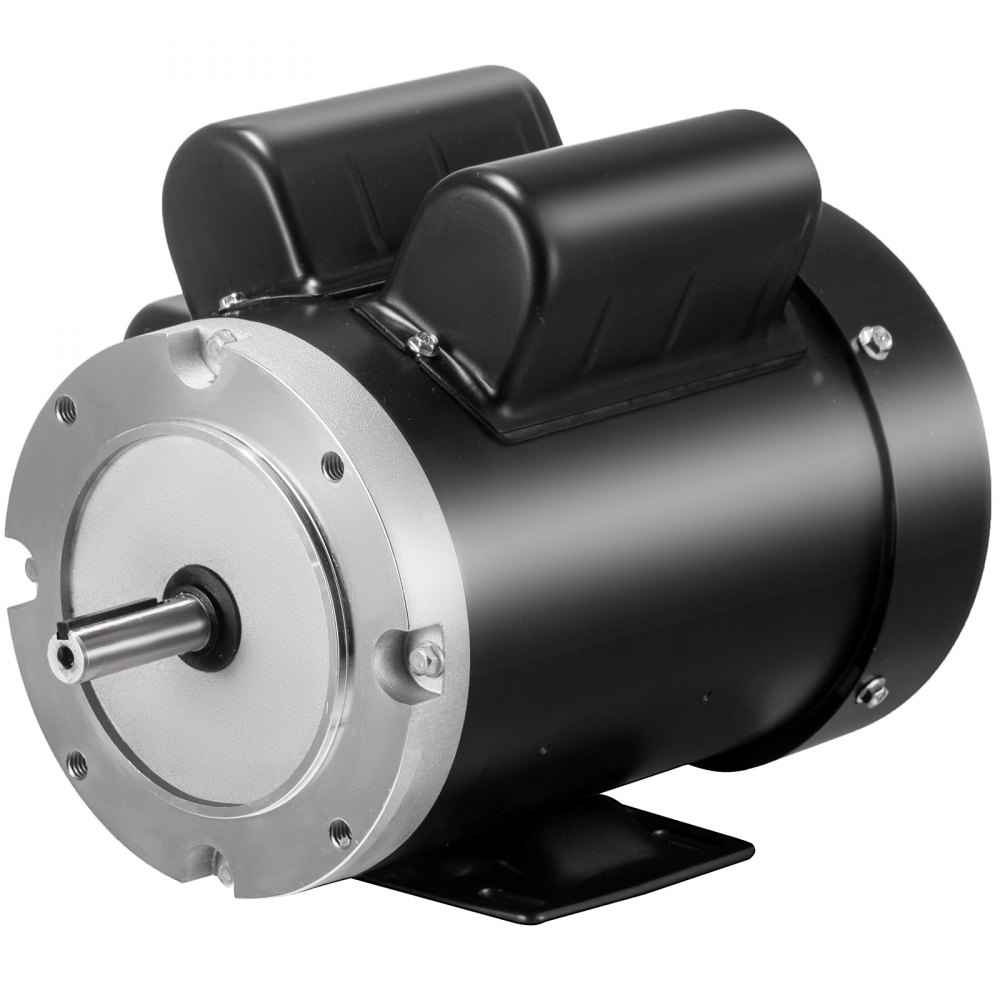Motor eléctrico VEVOR con carcasa negra y montado sobre una base robusta.