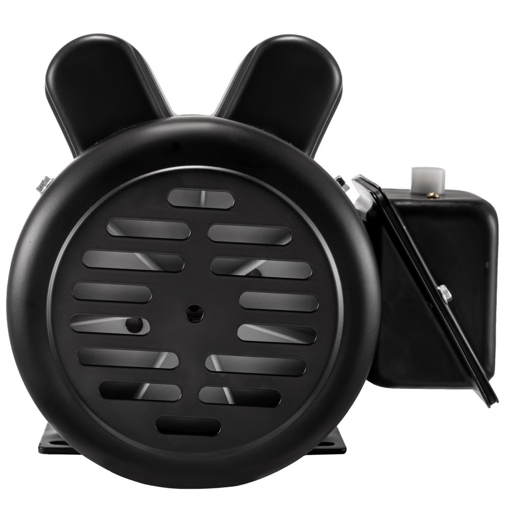 Vista frontal del motor eléctrico VEVOR negro con aspas de ventilador dobles.
