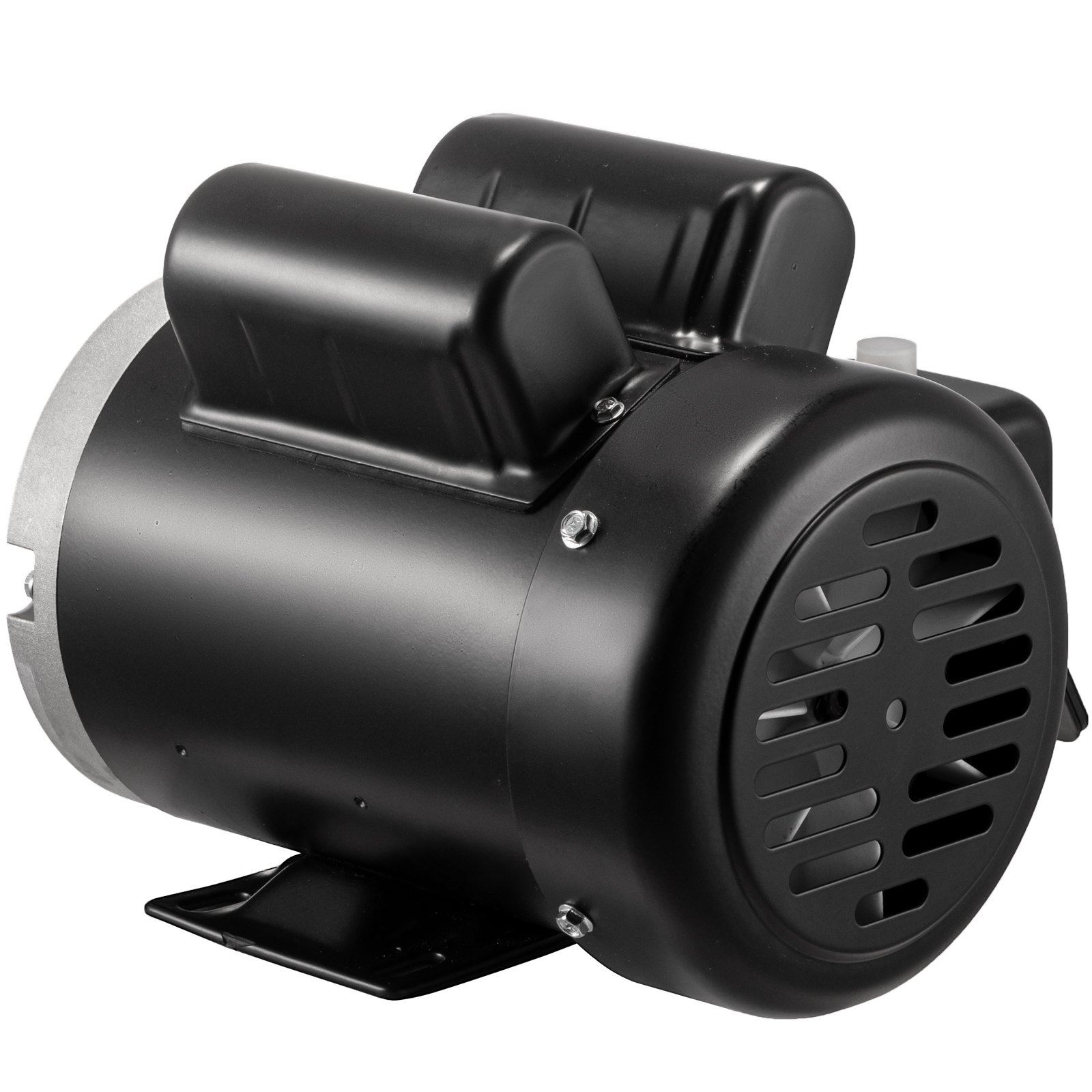 Motor eléctrico VEVOR negro con carcasa ventilada y base de montaje.