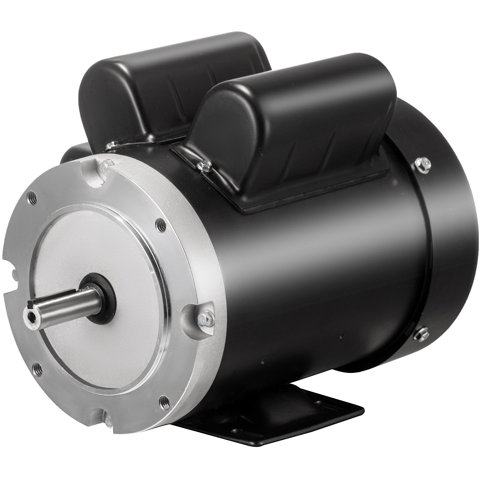 Motor eléctrico VEVOR con carcasa negra y montado sobre una base robusta.