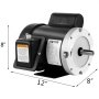 Motor compresor eléctrico VEVOR con dimensiones 12&quot;x8&quot;x8&quot;.