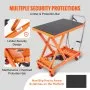 Mesa elevadora hidráulica VEVOR, capacidad de 227 kg, altura de elevación de 72 cm, mesa elevadora manual de tijera simple con 4 ruedas y almohadilla antideslizante, para manipulación de materiales, color naranja