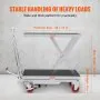 VEVOR Carro Hidráulico de Mesa Elevadora Capacidad de Carga de 230 kg Elevador Manual de Tijera Simple Altura de Elevación de 720 mm 4 Ruedas Cojín Antideslizante para Manipulación Transporte, Gris