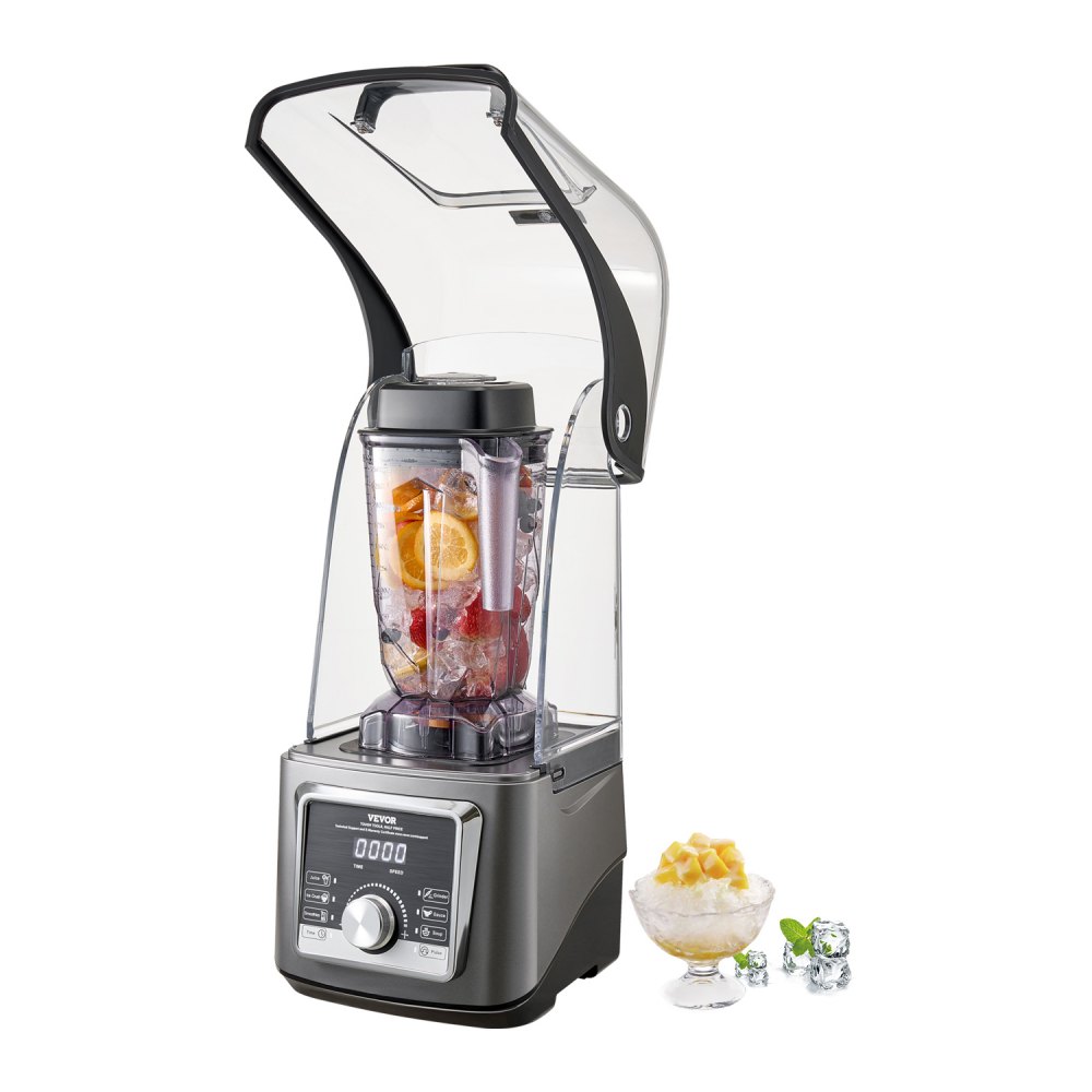 Licuadora VEVOR para batidos, 85 oz, 1400 W, licuadora profesional con motor potente, licuadora multifuncional para procesar alimentos con cubierta antirruido para batidos, zumos y leche, apta para cocina.