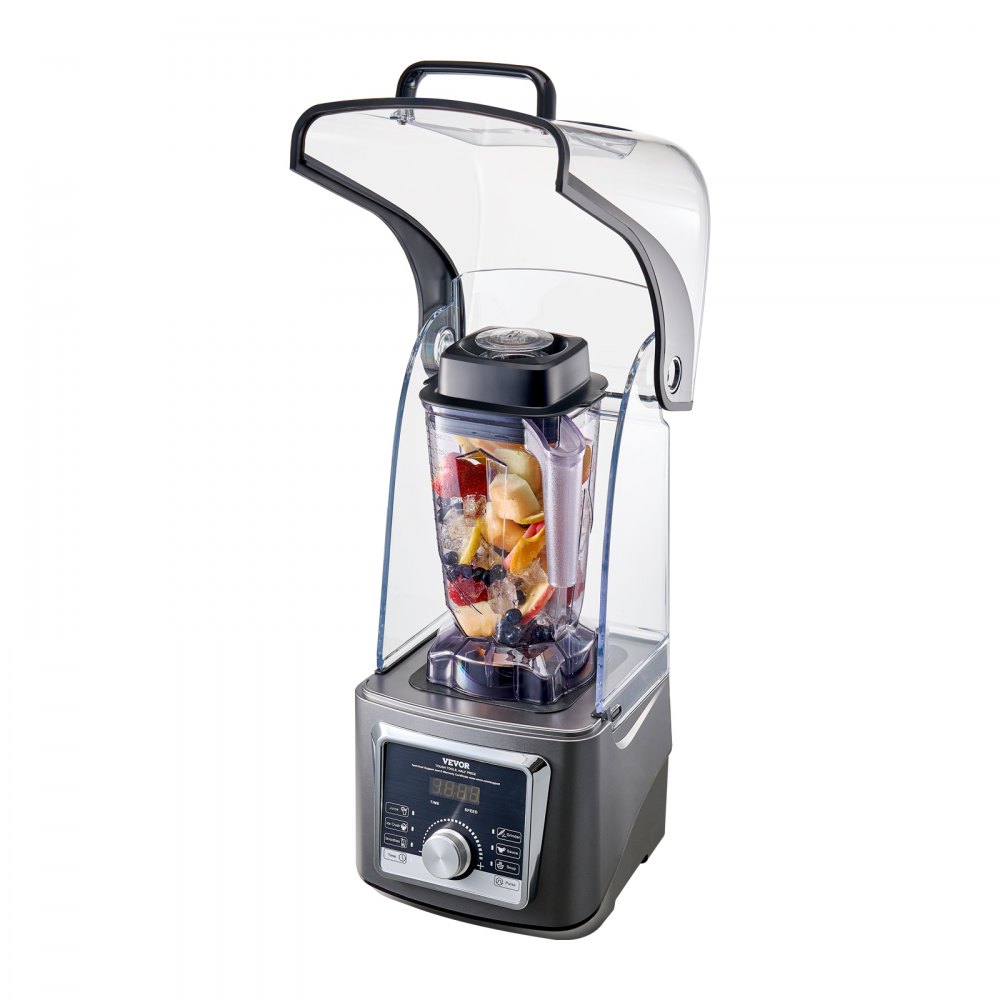 Licuadora VEVOR para batidos, 85 oz, 1400 W, licuadora profesional con motor potente, licuadora multifuncional para procesar alimentos con cubierta antirruido para batidos, zumos y leche, apta para cocina.