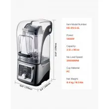 Licuadora de 85 oz y 1400 W para batidos Licuadora procesadora de alimentos para cocina