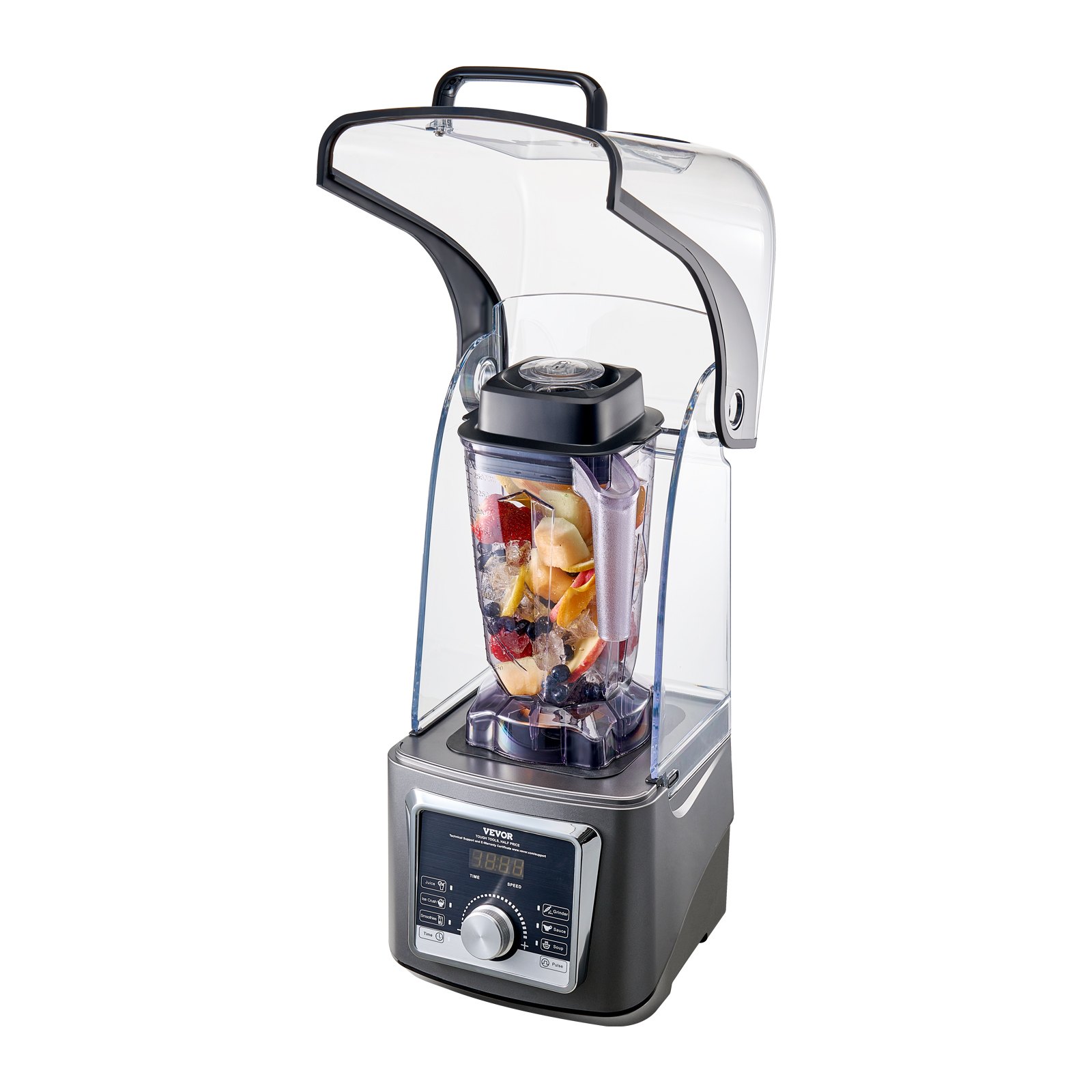 Licuadora VEVOR para batidos, 85 oz, 1400 W, licuadora profesional con motor potente, licuadora multifuncional para procesar alimentos con cubierta antirruido para batidos, zumos y leche, apta para cocina.