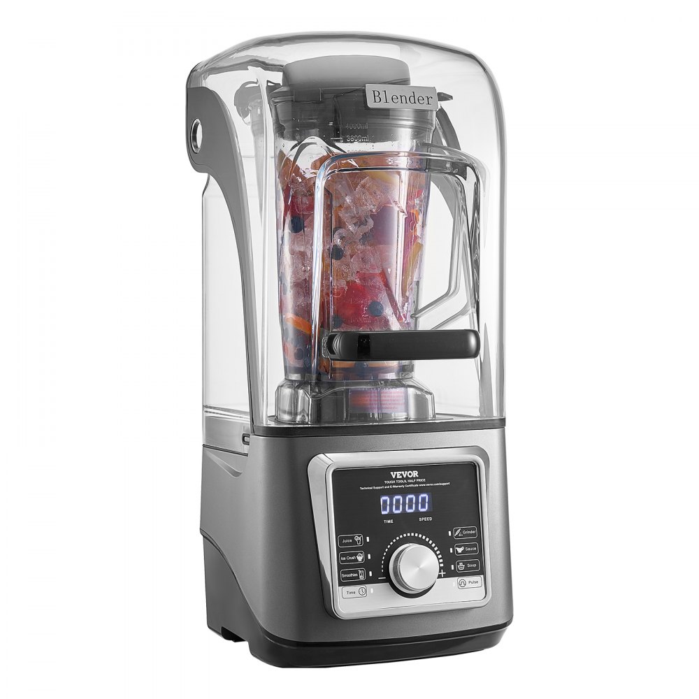 Licuadora VEVOR para batidos, 135 oz, 1400 W, profesional, con potente motor, multifuncional, con tapa antirruido para batidos, zumos y zumos, ideal para la cocina.