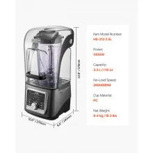 Licuadora de 135 oz y 1400 W para batidos Licuadora procesadora de alimentos para cocina