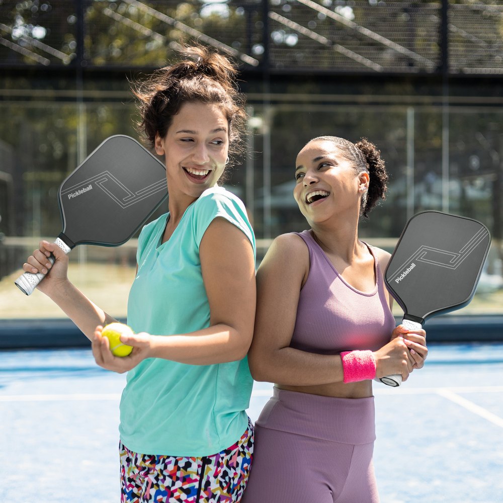 Pala de Pickleball VEVOR, superficie de fibra de carbono T700 y núcleo de panal, pala profesional con mayor potencia, control y efecto, para adultos, hombres y mujeres, color negro
