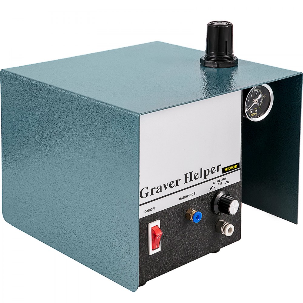 VEVOR Jewelry Máquina de grabado neumática 1400 RPM Velocidad ajustable Máquinas de grabado manual neumáticas 60Hz 80W Pieza de mano neumática Graver con cabezal único para joyería, artesanías y hierro forjado
