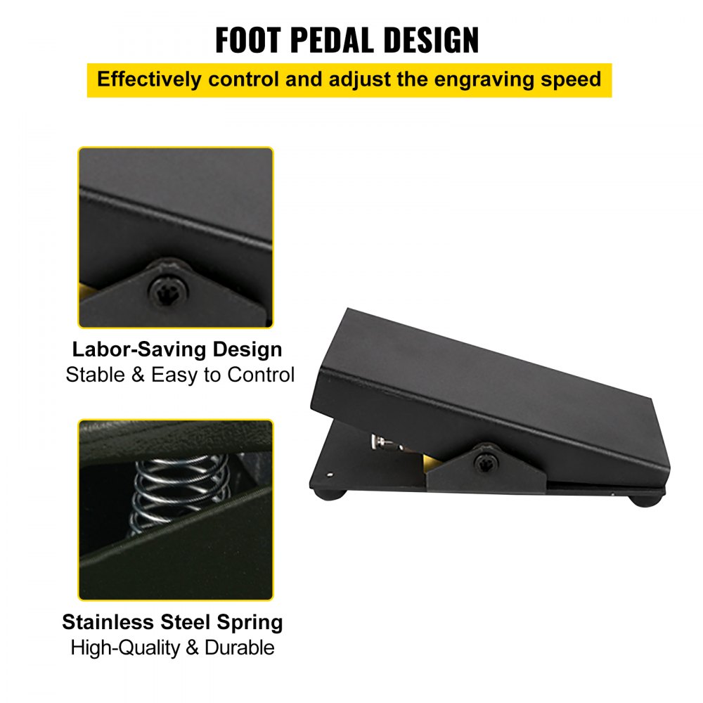 Máquina de grabado de joyería neumática VEVOR 110V 60Hz Máquinas de grabado de mano neumáticas 400-8000 Rpm Pieza de mano neumática Graver Micro grabador de doble cabeza para artesanías de joyería y hierro forjado