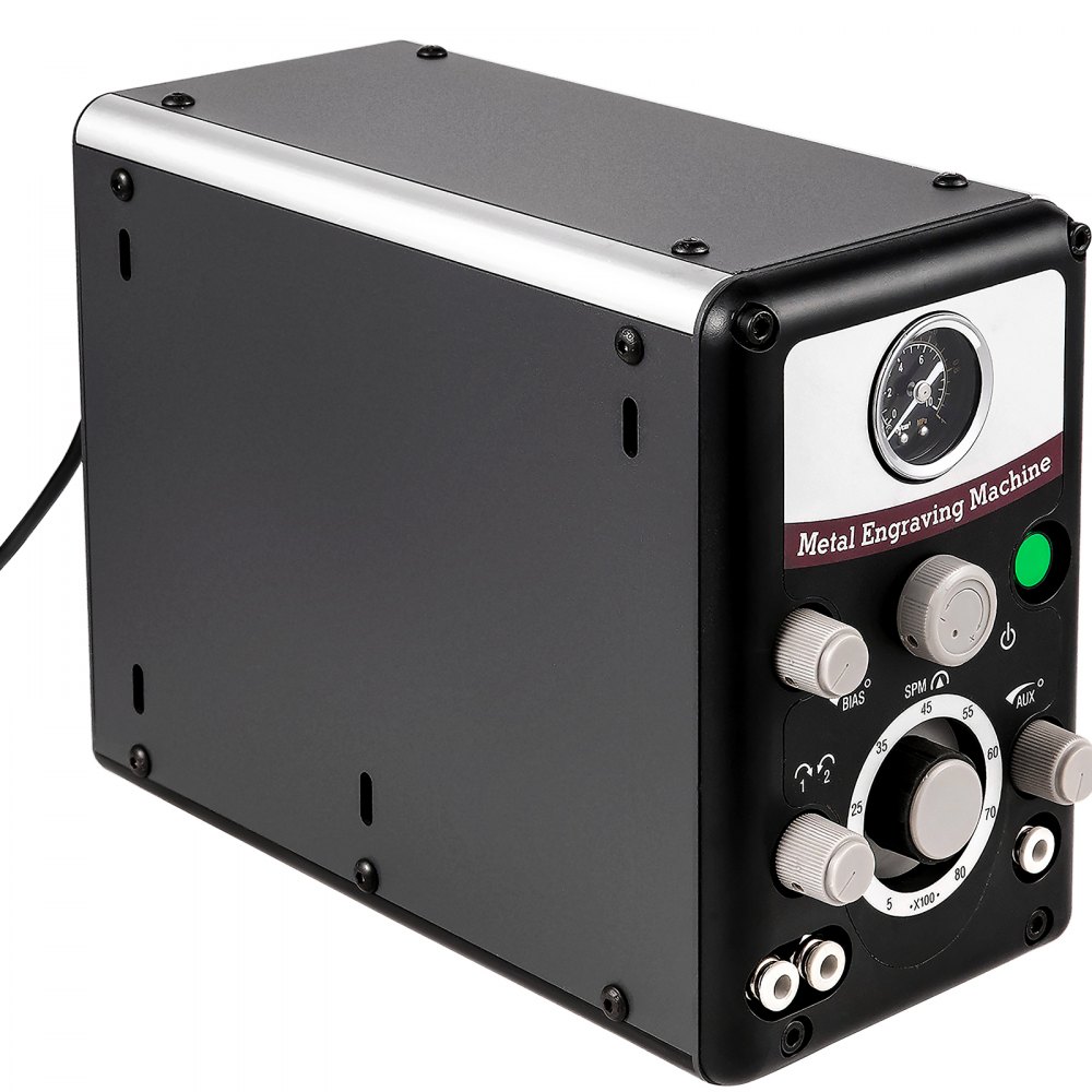 Máquina de grabado de joyería neumática VEVOR 110V 60Hz Máquinas de grabado de mano neumáticas 400-8000 Rpm Pieza de mano neumática Graver Micro grabador de doble cabeza para artesanías de joyería y hierro forjado