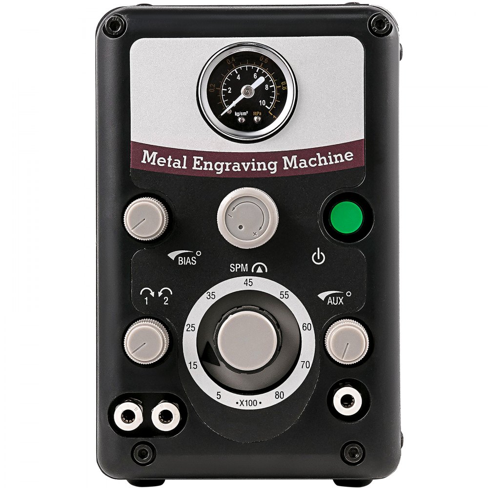 Máquina de grabado de joyería neumática VEVOR 110V 60Hz Máquinas de grabado de mano neumáticas 400-8000 Rpm Pieza de mano neumática Graver Micro grabador de doble cabeza para artesanías de joyería y hierro forjado