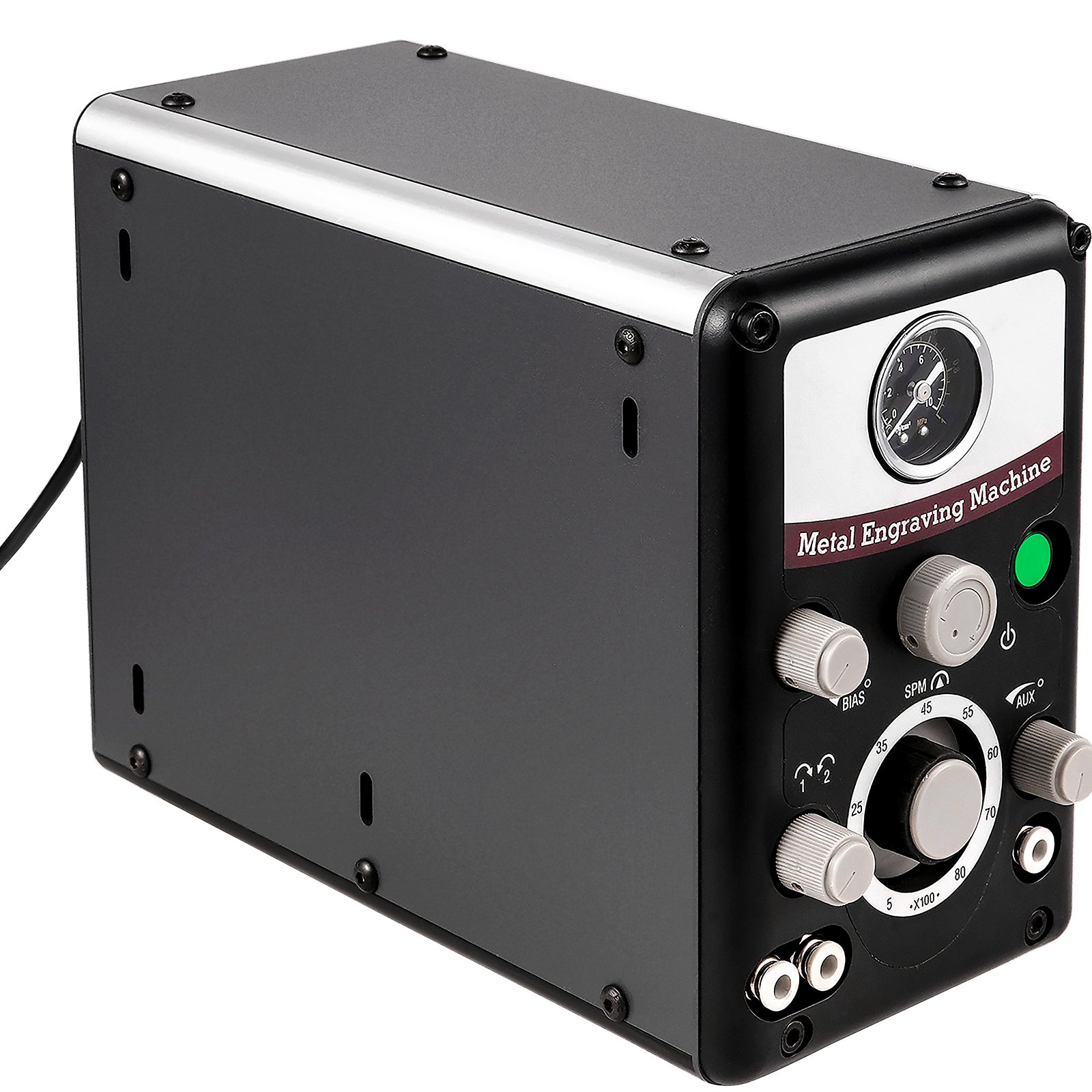 Máquina de grabado de joyería neumática VEVOR 110V 60Hz Máquinas de grabado de mano neumáticas 400-8000 Rpm Pieza de mano neumática Graver Micro grabador de doble cabeza para artesanías de joyería y hierro forjado