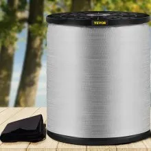 Cinta de tracción de poliéster VEVOR de 1250 libras, cinta plana de 3153' x 1/2" para trabajos de conductos de cables y cables, funciones variables, cuerda plana para tirar/cargar/embalar en cualquier clima CONDICIÓN