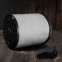 VEVOR Cinta de tracción de poliéster de 6000 libras, cinta plana de 528' x 1" para funciones variables de trabajo de conductos de cables y alambres, cuerda plana para tirar/cargar/empacar en cualquier clima