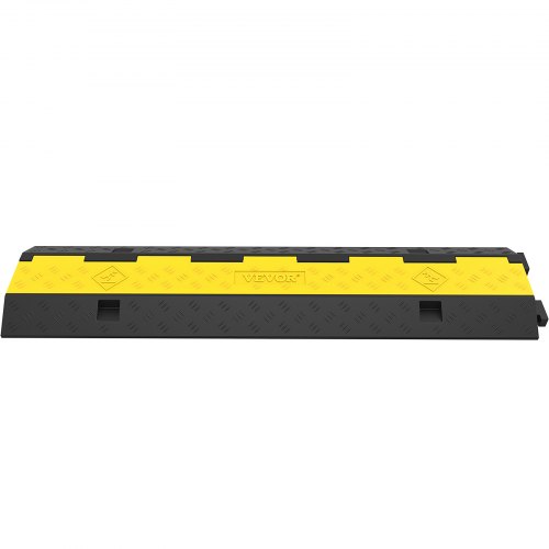 Rampa protectora de cable VEVOR, 4 paquetes de 2 canales, joroba de velocidad, tope de velocidad modular de goma nominal de 11000 libras de capacidad de carga, rampa de cable de protección, protector de cable de tope de velocidad de tráfico de goma